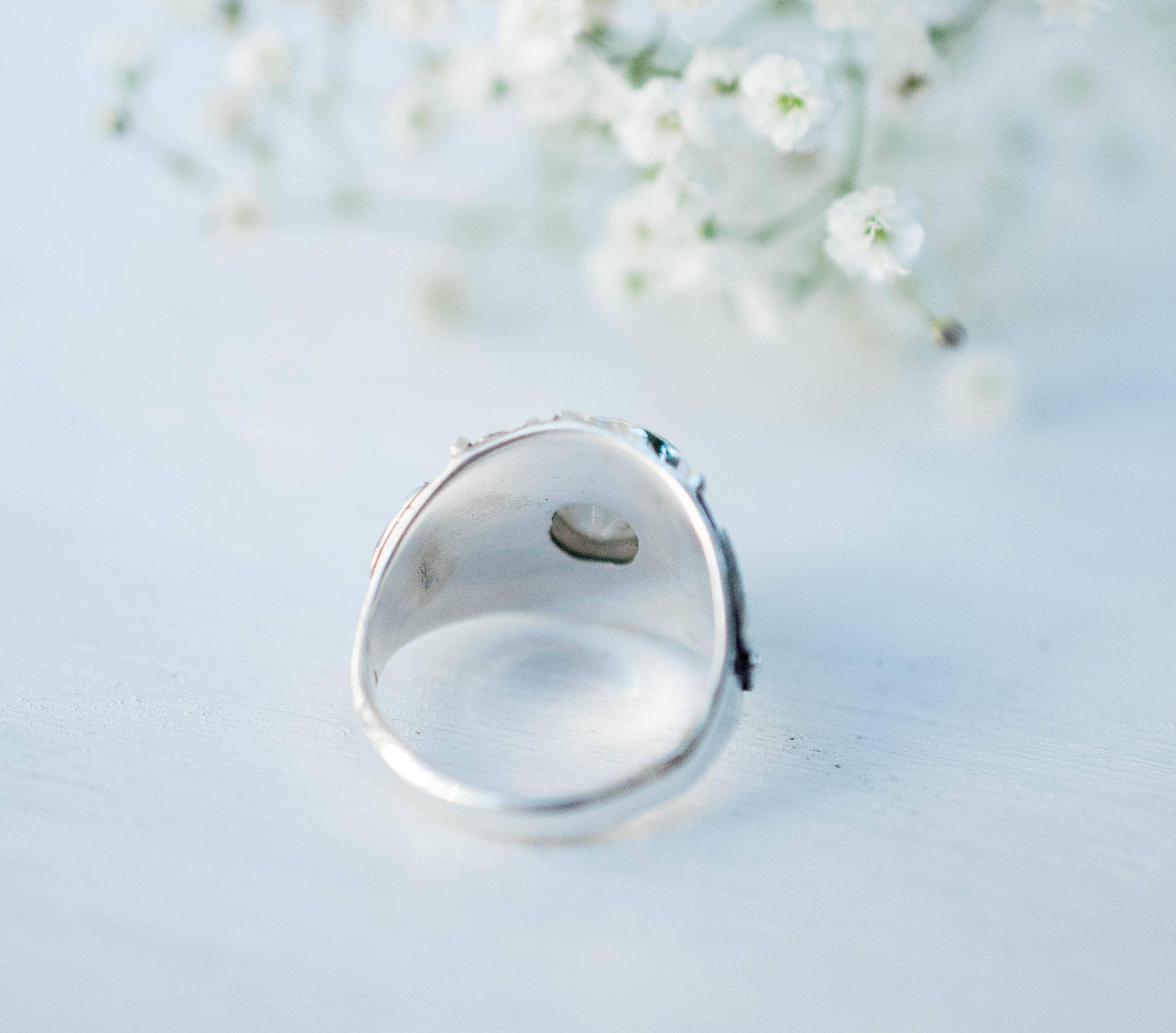 Moonstone Ring ~ Sterling Silver 925 ~MR104A - Maresia Jewelry