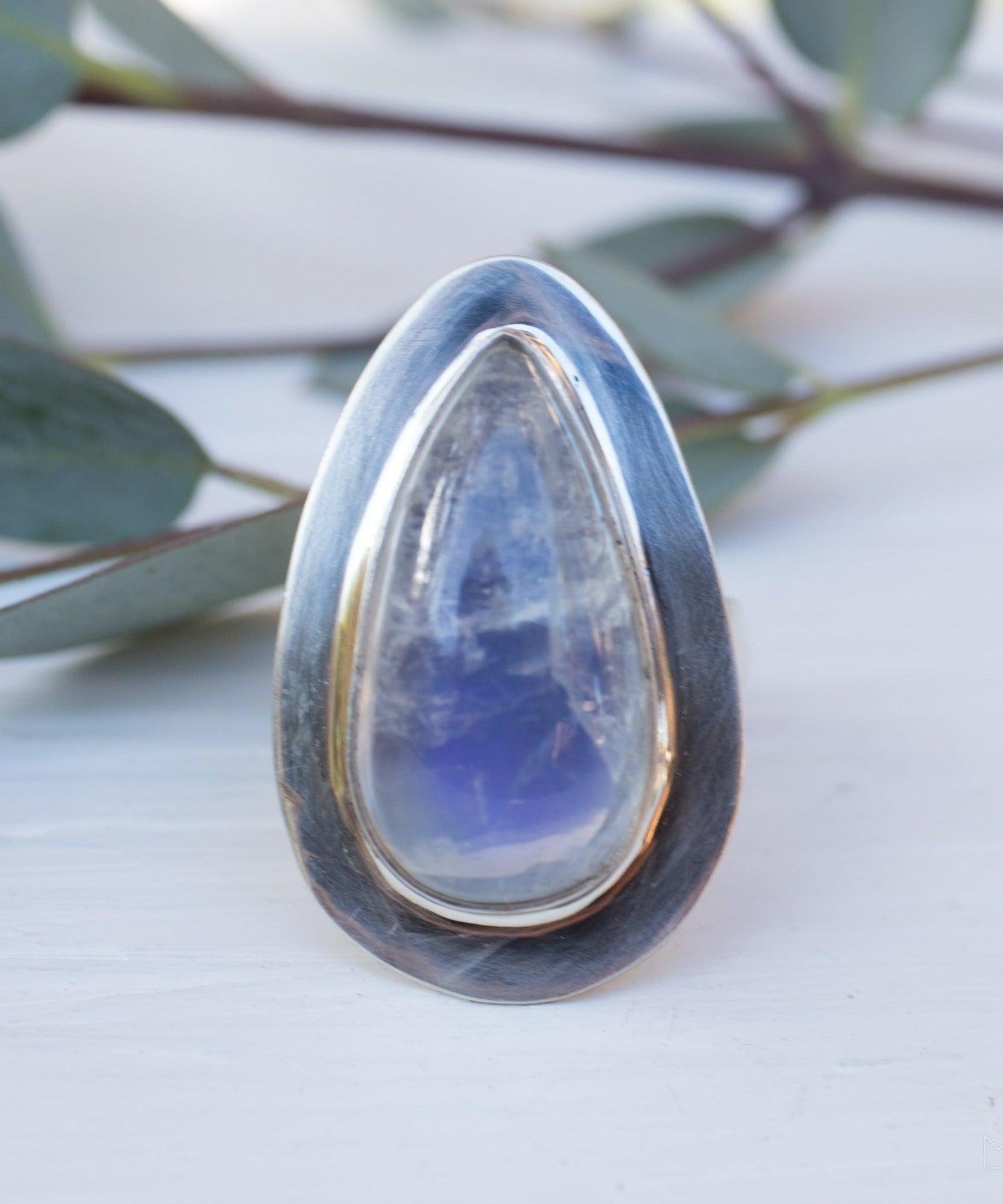 Moonstone Ring ~ Sterling Silver 925 ~ MR075 - Maresia Jewelry