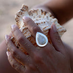Moonstone Ring ~ Sterling Silver 925 ~ Handmade ~ Gemstone ~ Big ~ Hippie ~ Gypsy ~ Boho ~ Bohemian ~ Tear Drop ~ Stunning~MR108B