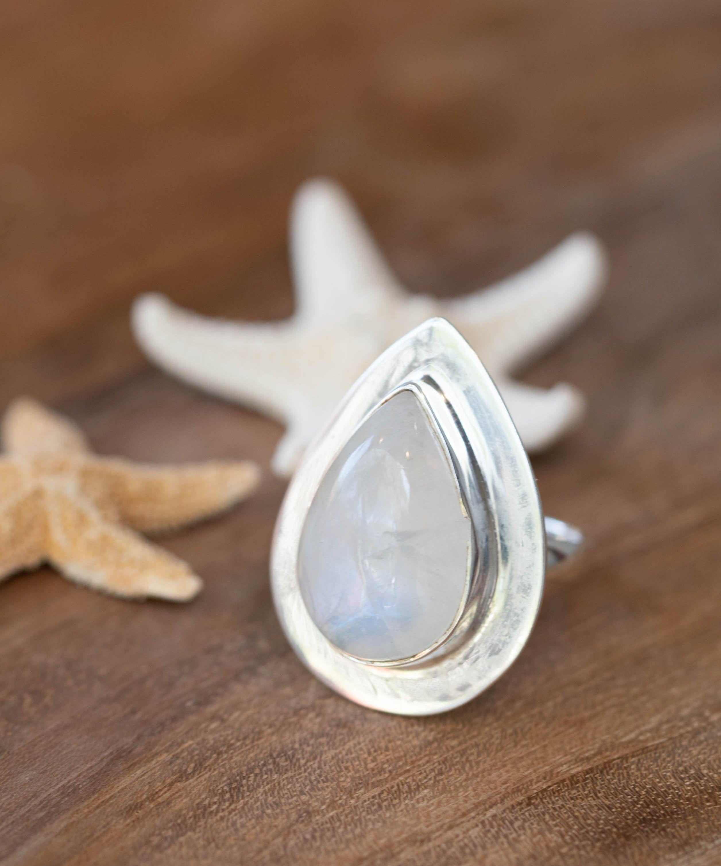 Moonstone Ring ~ Sterling Silver 925 ~ MR108B - Maresia Jewelry