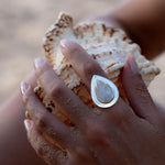 Moonstone Ring ~ Sterling Silver 925 ~ Handmade ~ Gemstone ~ Big ~ Hippie ~ Gypsy ~ Boho ~ Bohemian ~ Tear Drop ~ Stunning~MR108B