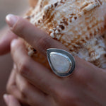 Moonstone Ring ~ Sterling Silver 925 ~ Handmade ~ Gemstone ~ Big ~ Hippie ~ Gypsy ~ Boho ~ Bohemian ~ Tear Drop ~ Stunning~MR108B