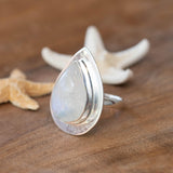 Moonstone Ring ~ Sterling Silver 925 ~ MR108B - Maresia Jewelry