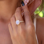 Moonstone Round Ring ~ Sterling Silver 925 ~ Handmade ~ Gemstone ~ Statement ~ Everyday ~ Solitaire ~ Hippie ~Bohemian~June Birthston~ MR129