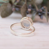 Moonstone Round Ring ~ Sterling Silver 925 ~ Handmade ~ Gemstone ~ Statement ~ Everyday ~ Solitaire ~ Hippie ~Bohemian~June Birthston~ MR129
