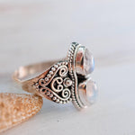 Moonstone Ring  ~ Sterling Silver 925 ~MR142 - Maresia Jewelry