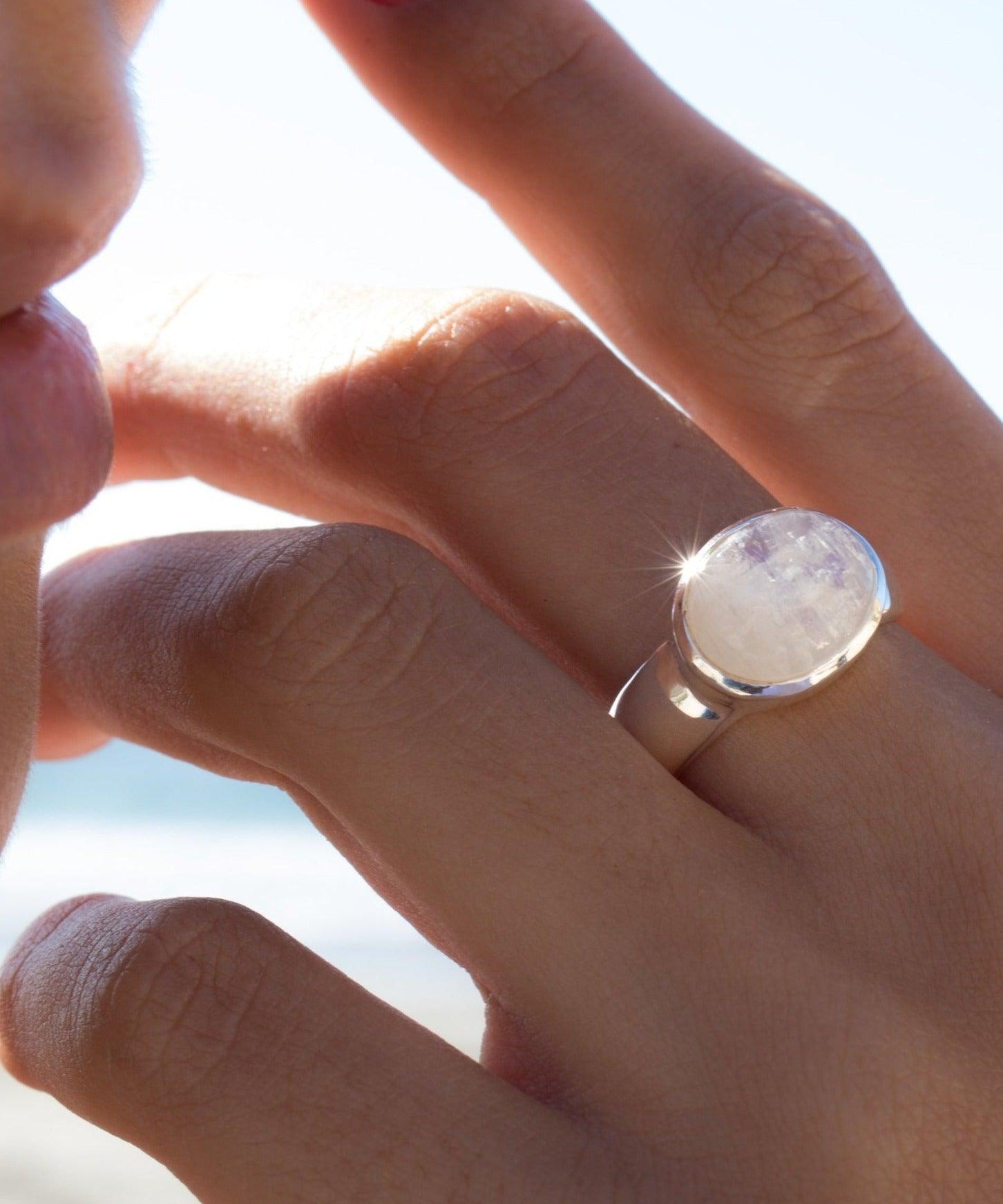 Moonstone Ring ~ Sterling Silver 925 ~MR156 - Maresia Jewelry