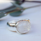 Moonstone Ring ~ Sterling Silver 925 ~MR156 - Maresia Jewelry