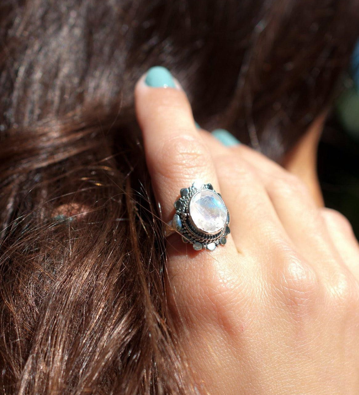 Moonstone Ring ~ Sterling Silver 925 ~ MR175 - Maresia Jewelry