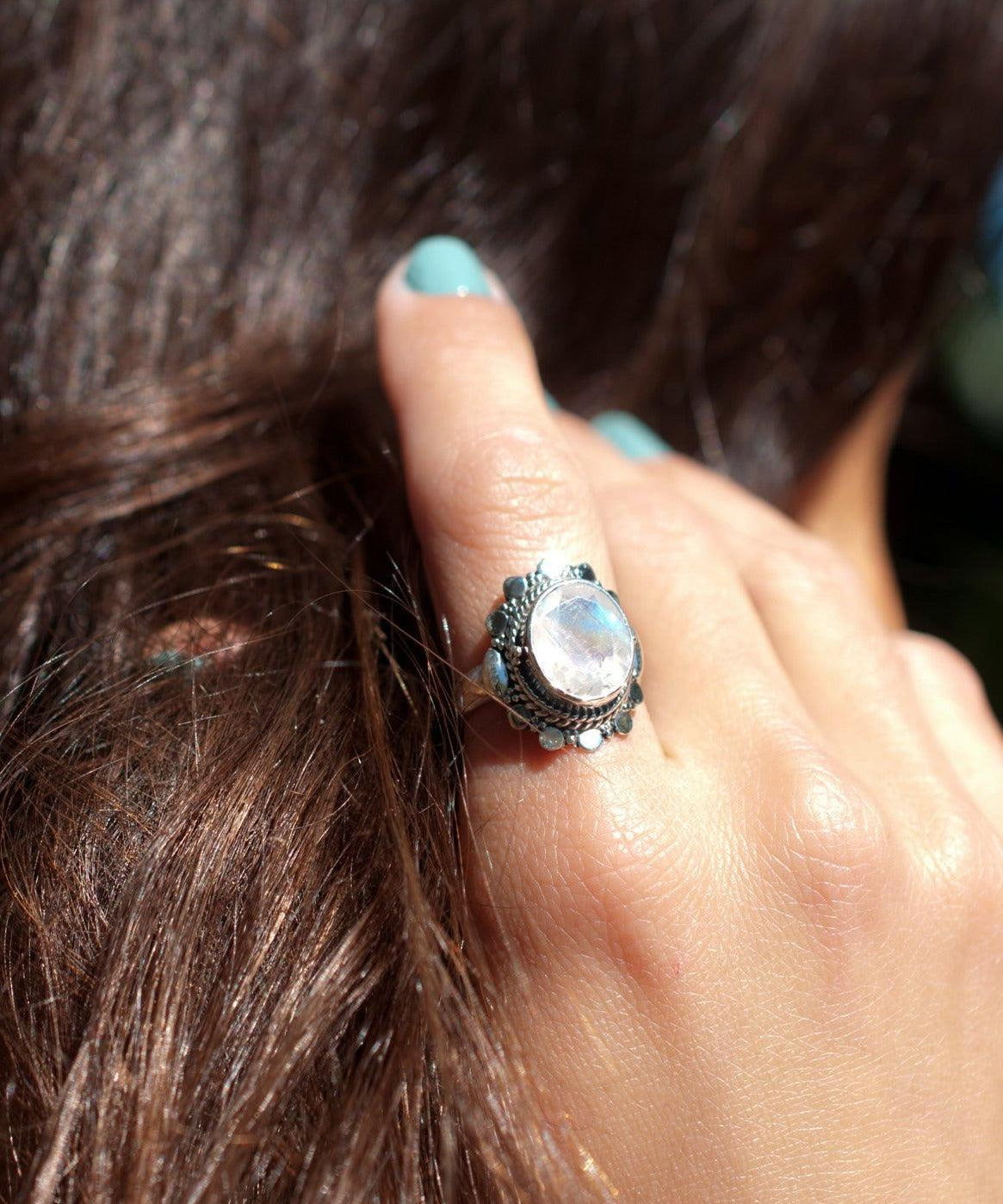 Moonstone Ring ~ Sterling Silver 925 ~ MR175 - Maresia Jewelry