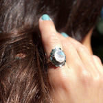 Moonstone Ring ~ Sterling Silver 925 ~ MR175 - Maresia Jewelry
