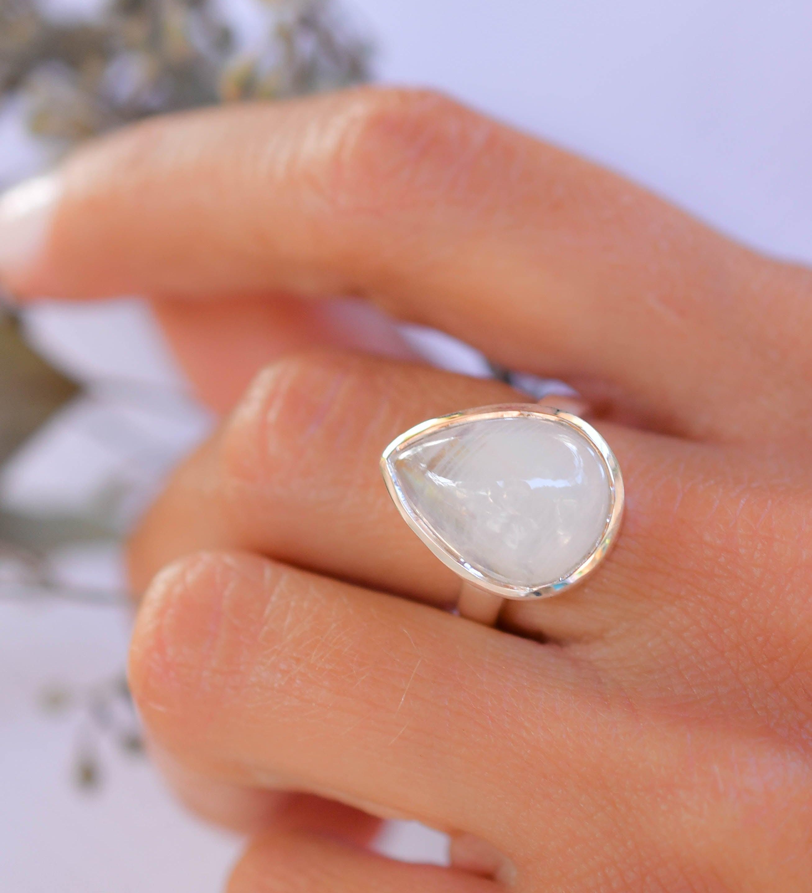 Moonstone Ring ~Sterling Silver 925 ~ MR219 - Maresia Jewelry
