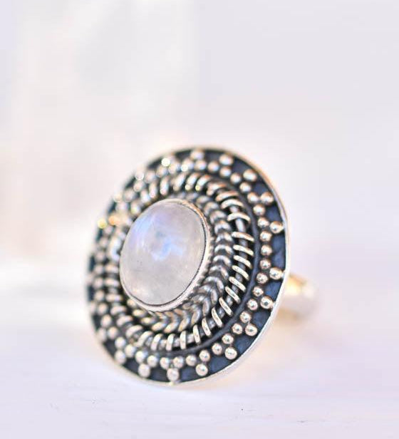 Moonstone Ring ~Sterling Silver 925 ~ MR220 - Maresia Jewelry