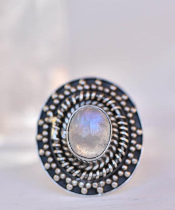 Moonstone Ring ~Sterling Silver 925 ~ MR220 - Maresia Jewelry
