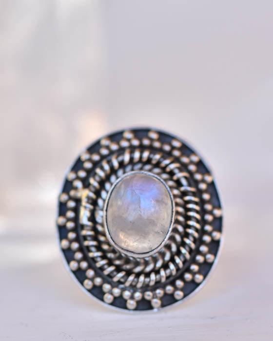 Moonstone Ring ~Sterling Silver 925 ~ MR220 - Maresia Jewelry