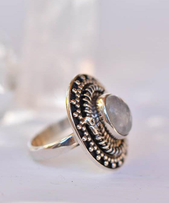 Moonstone Ring ~Sterling Silver 925 ~ MR220 - Maresia Jewelry
