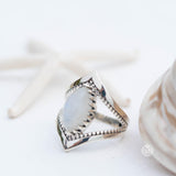 Moonstone Ring~ Sterling Silver 925 ~ Handmade ~ Gemstone ~Statement Tear Drop stone ~ Hippie ~Bohemian~June Birthstone~c