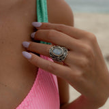 Moonstone Ring ~ June Birthstone ~ Sterling Silver 925 ~ Gemstone ~ Jewelry ~ Statement ~ Boho ~ Handmade ~ Bohemian ~Hippie ~Detailed MR268