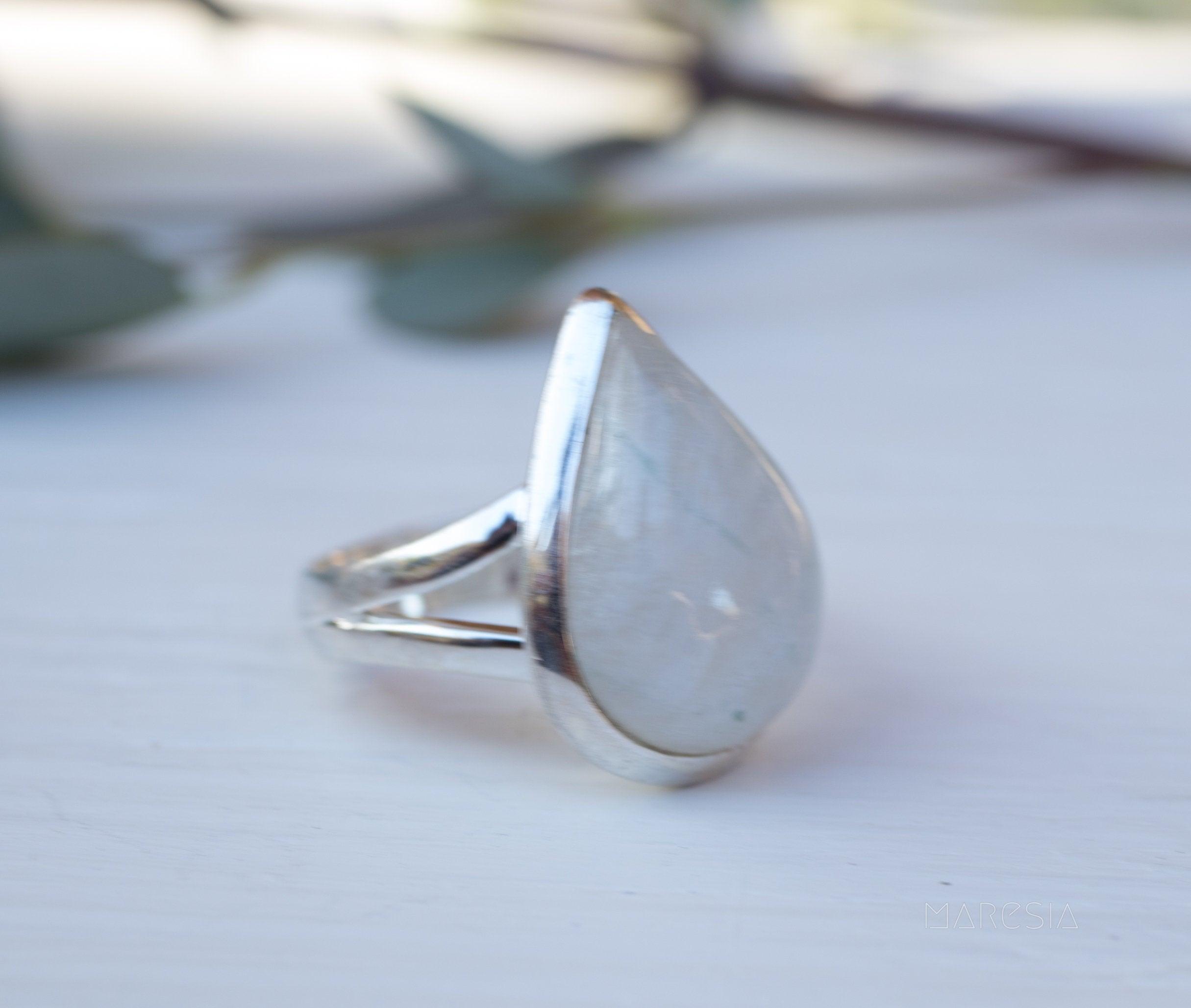 Moonstone Ring ~ Sterling Silver 925 ~MR071 - Maresia Jewelry