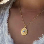 Moonstone Round Pendant ~ Gold Plated over Sterling Silver ~ Necklace ~ minimalist ~ Delicate ~ Everyday Jewelry ~MN145