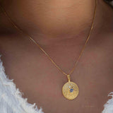 Moonstone Round Pendant ~ Gold Plated over Sterling Silver ~ Necklace ~ minimalist ~ Delicate ~ Everyday Jewelry ~MN145