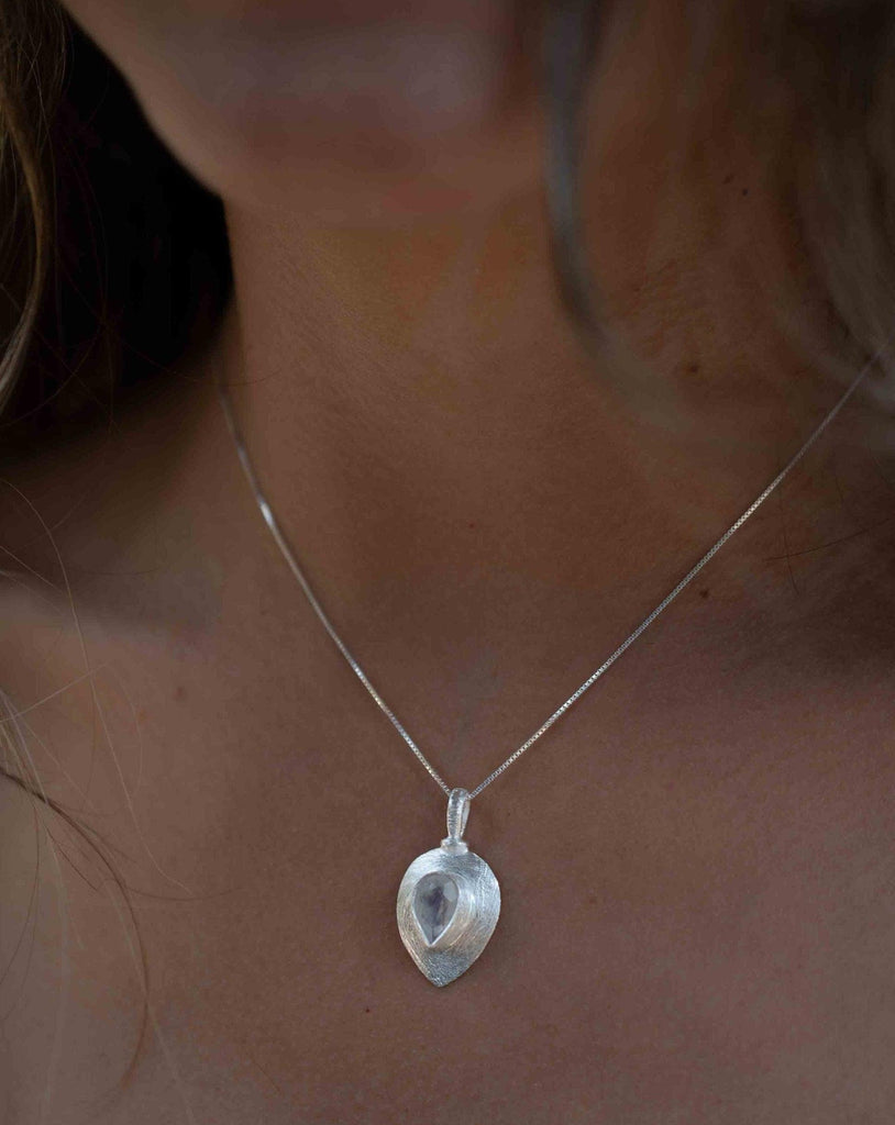 Labradorite, Aqua Chalcedony, Rose Quartz, Moonstone ~ Tear Drop ~ Sterling Silver ~ Charm ~ Layered ~ minimalist ~ delicate MP013