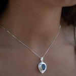 Labradorite, Aqua Chalcedony, Rose Quartz, Moonstone ~ Tear Drop ~ Sterling Silver ~ Charm ~ Layered ~ minimalist ~ delicate MP013