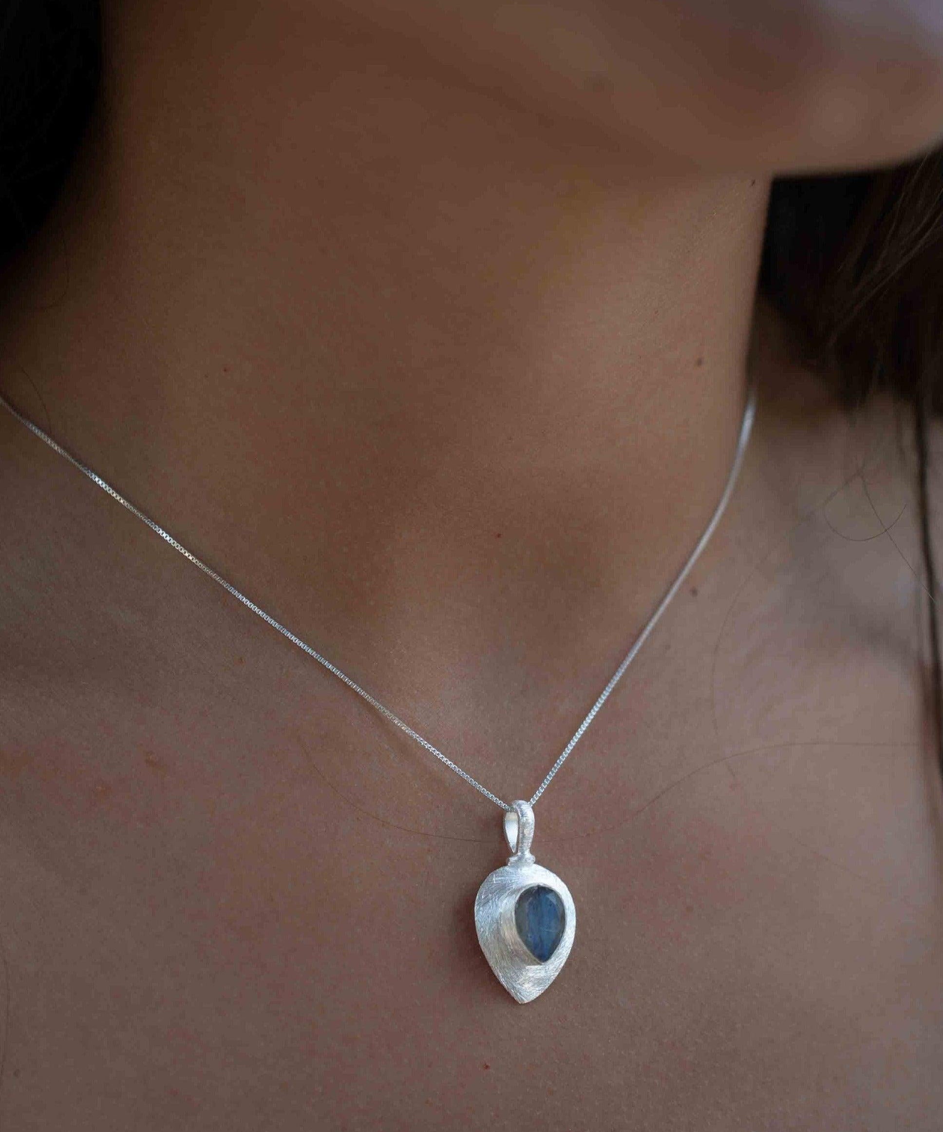 Labradorite, Aqua Chalcedony, Rose Quartz, Moonstone ~ Tear Drop ~ Sterling Silver ~ Charm ~ Layered ~ minimalist ~ delicate MP013