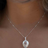 Labradorite, Aqua Chalcedony, Rose Quartz, Moonstone ~ Tear Drop ~ Sterling Silver ~ Charm ~ Layered ~ minimalist ~ delicate MP013