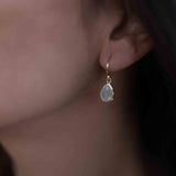 Moonstone Tear Drop  Earrings ~ Gold Plated ~Dangle ~ Jewelry  ~ Natural ~ Organic ~ Everyday~ Delicate~ minimalist Boho ~ Hippie ~ ME188
