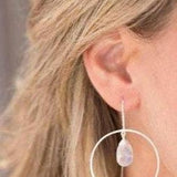 Moonstone Threader Earrings ~ Silver Plated~ME101 - Maresia Jewelry