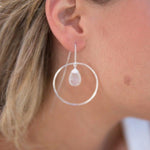 Moonstone Threader Earrings ~ Silver Plated~ME101 - Maresia Jewelry