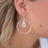 Moonstone Threader Earrings ~ Silver Plated~ME101 - Maresia Jewelry