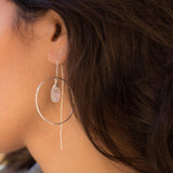 Moonstone Threader Earrings ~ Silver Plated~ME101 - Maresia Jewelry