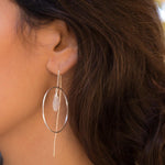 Moonstone Threader Earrings ~ Silver Plated~ME101 - Maresia Jewelry