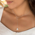 Moonstone Y Necklace ~ Sterling Silver 925 - Maresia Jewelry
