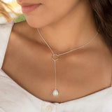 Moonstone Y Necklace ~ Sterling Silver 925 - Maresia Jewelry