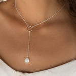 Moonstone Y Necklace ~ Sterling Silver 925 - Maresia Jewelry