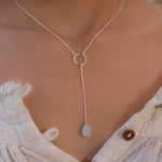 Moonstone Y Necklace ~ Sterling Silver 925 - Maresia Jewelry