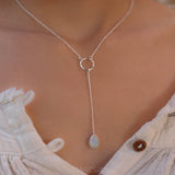 Moonstone Y Necklace ~ Sterling Silver 925 - Maresia Jewelry
