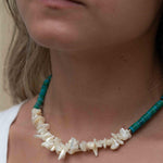 Mother-of-Pearl and Jasper turquoise Choker ~ Sterling Silver 925 or Gold Filled~ Jewelry ~ Minimalist~ Handmade~Delicate~Layered MN102
