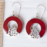 Mother of Pearl or Coral Earrings ~ Sterling Silver 925 ~ SME063 - Maresia Jewelry
