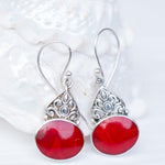 Mother of Pearl or Coral Earrings ~ Sterling Silver 925 ~ SME068 - Maresia Jewelry