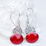 Mother of Pearl or Coral Earrings ~ Sterling Silver 925 ~ SME068 - Maresia Jewelry