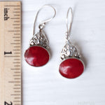 Mother of Pearl or Coral Earrings ~ Sterling Silver 925 ~ SME068 - Maresia Jewelry