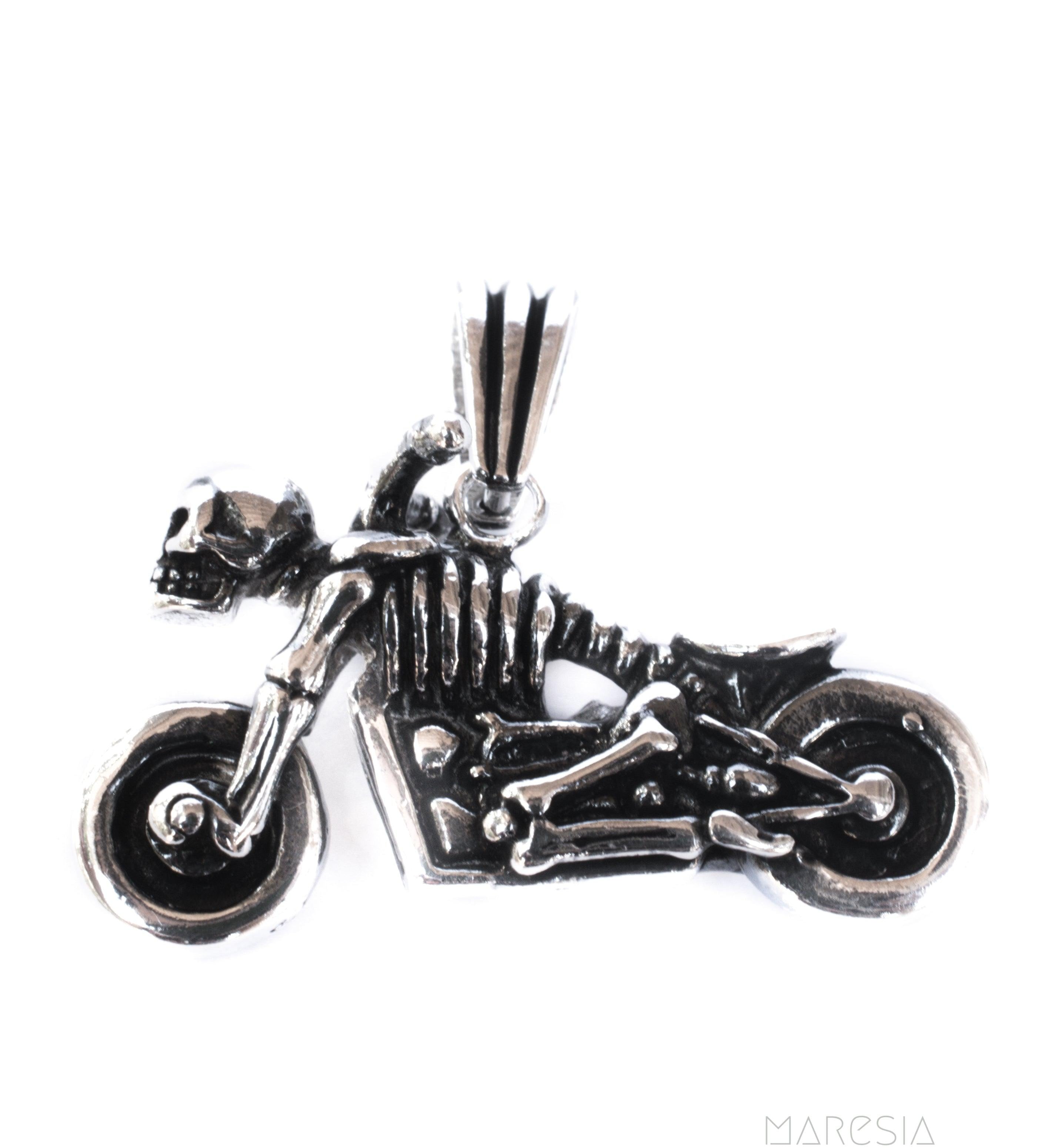 Motorcycle Men's Pendant ~ Sterling Silver 925 ~ - Maresia Jewelry
