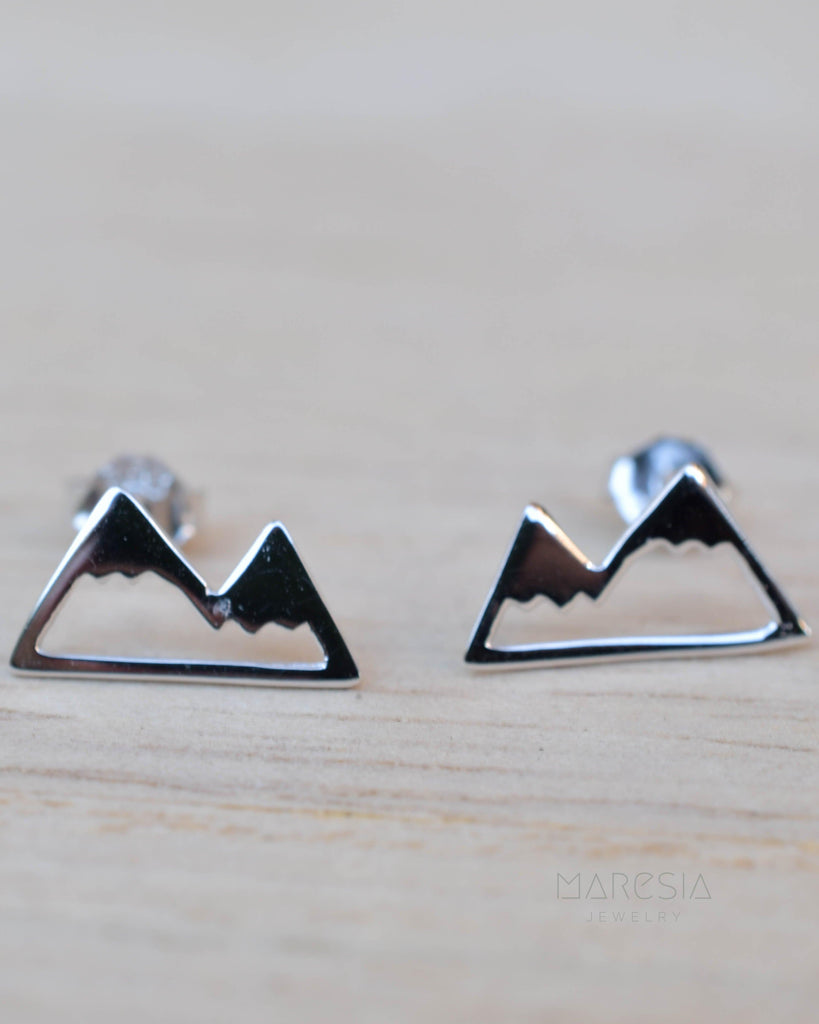 Mountains Stud Earrings ~ Sterling Silver 925 ~ SME085 - Maresia Jewelry