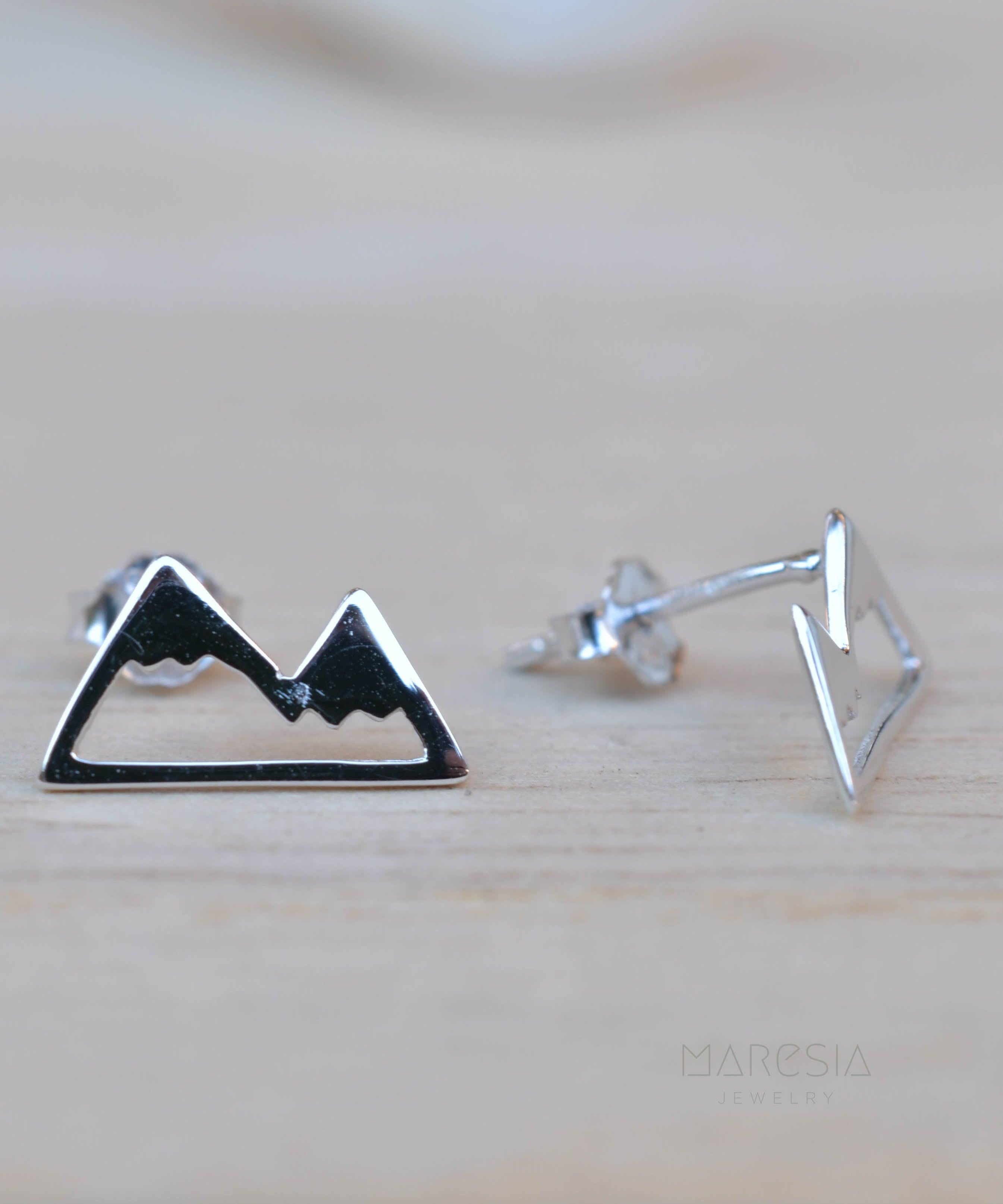 Mountains Stud Earrings ~ Sterling Silver 925 ~ SME085 - Maresia Jewelry