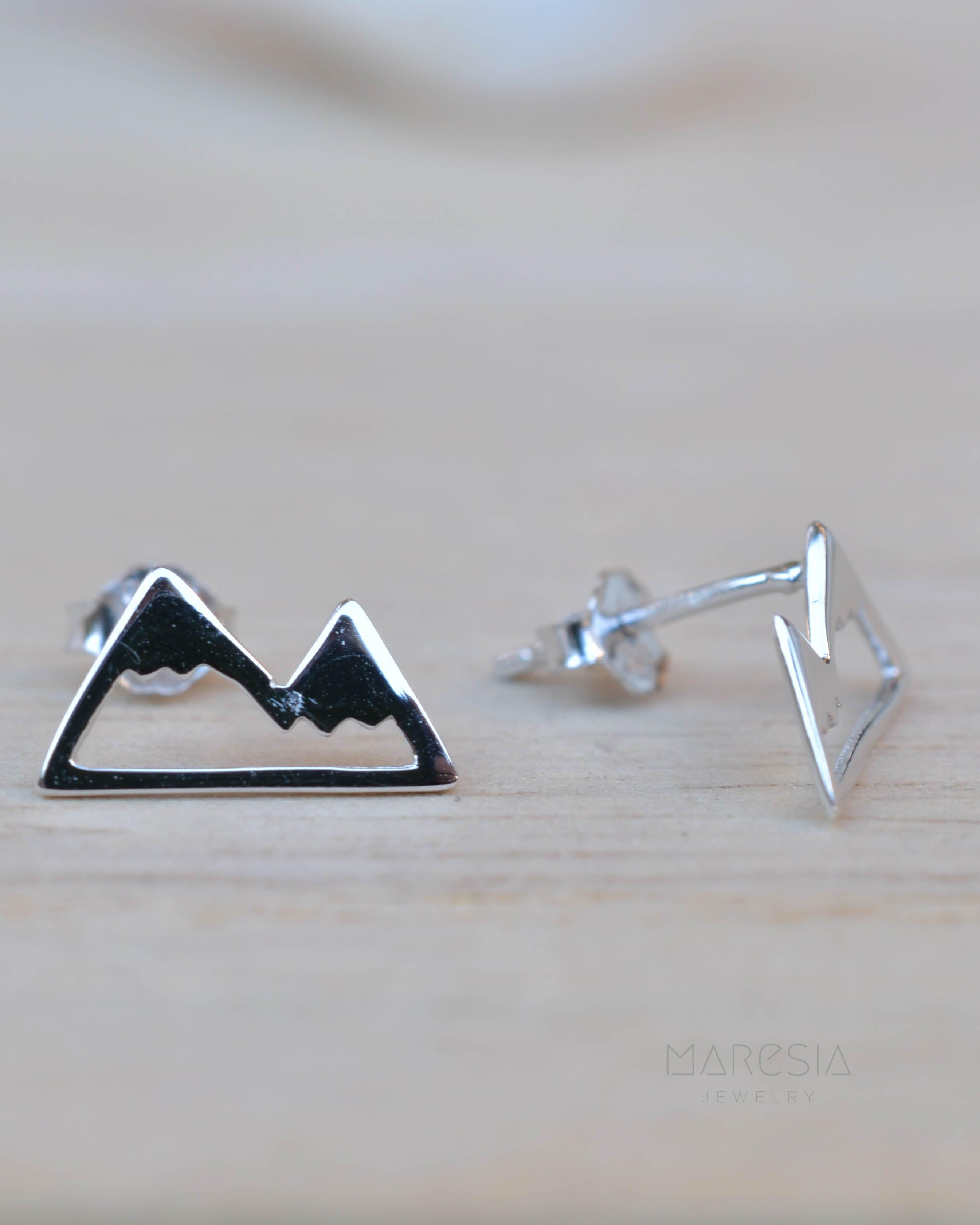Mountains Stud Earrings ~ Sterling Silver 925 ~ SME085 - Maresia Jewelry
