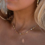 Multi-stones Necklace ~ Gold Plated over Sterling Silver 925 ~ Gemstone ~Statement ~ Jewelry ~ Minimalist ~ Handmade~ Delicate MN156